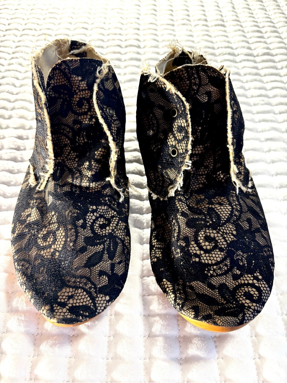 Black Lace Ankle Boots for Women - Stylish Slip-On Fashion